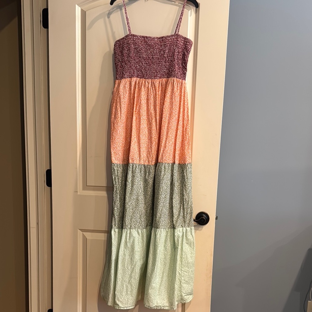 LOFT Colorful Maxi Dress with Straps